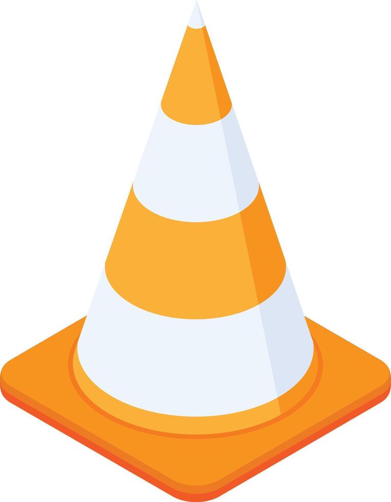Traffic Cone Isometric Icon vector