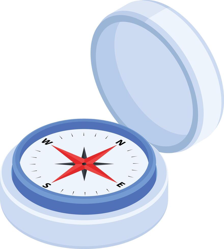 Isometric Compass Navigation Tool vector