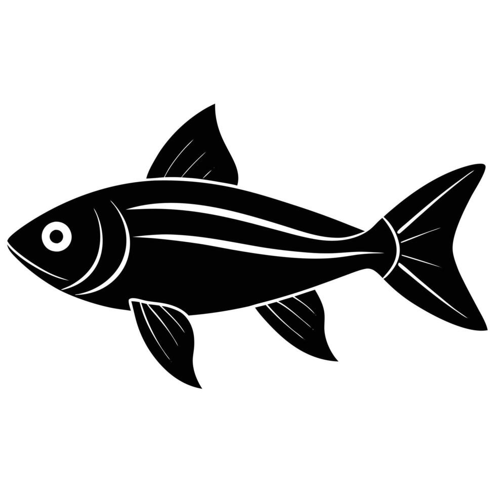 Ladyfish Silhouette isolated on white vector