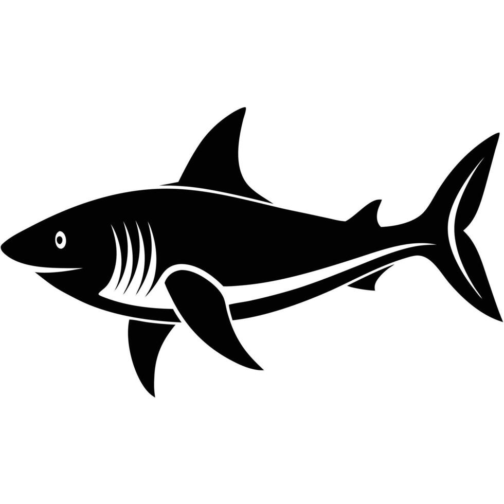 Swimming Shark Silhouette vector