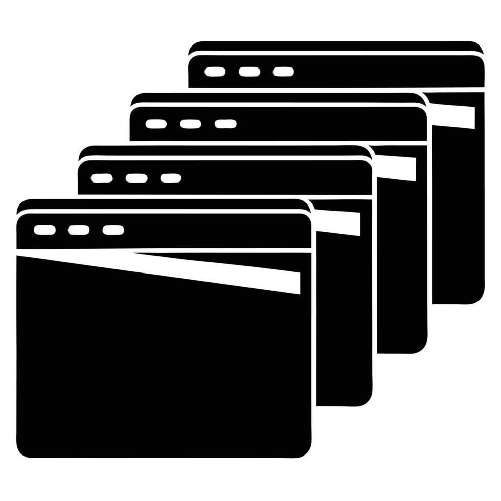 Browser Tabs Icon Silhouette vector
