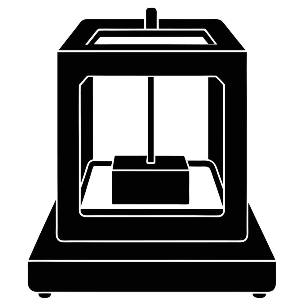 3D Printer Icon Silhouette vector