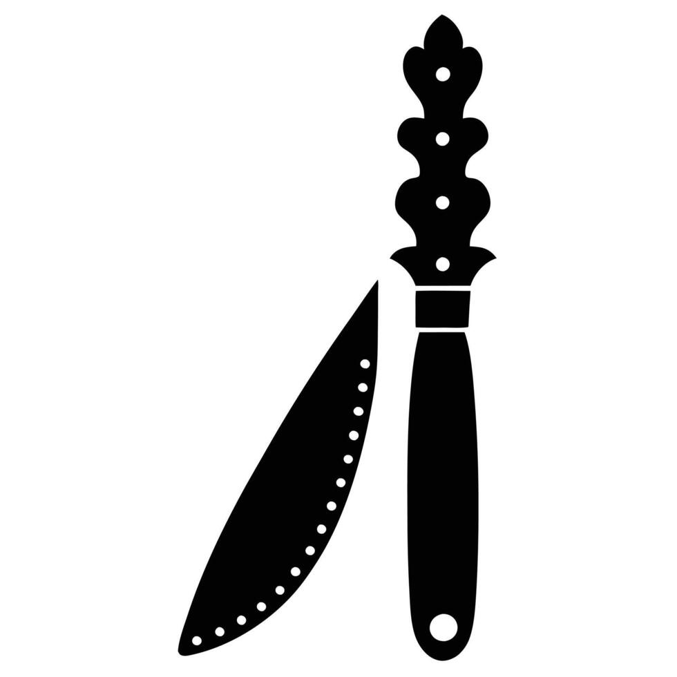 Wedding Cake Knife Silhouette Design vector
