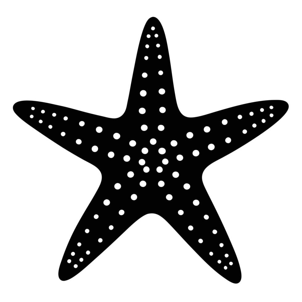 Starfish Silhouette on White Background vector