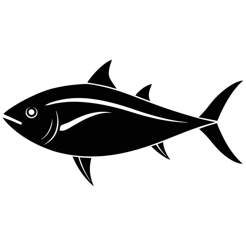 Tuna Fish in Motion Silhouette vector
