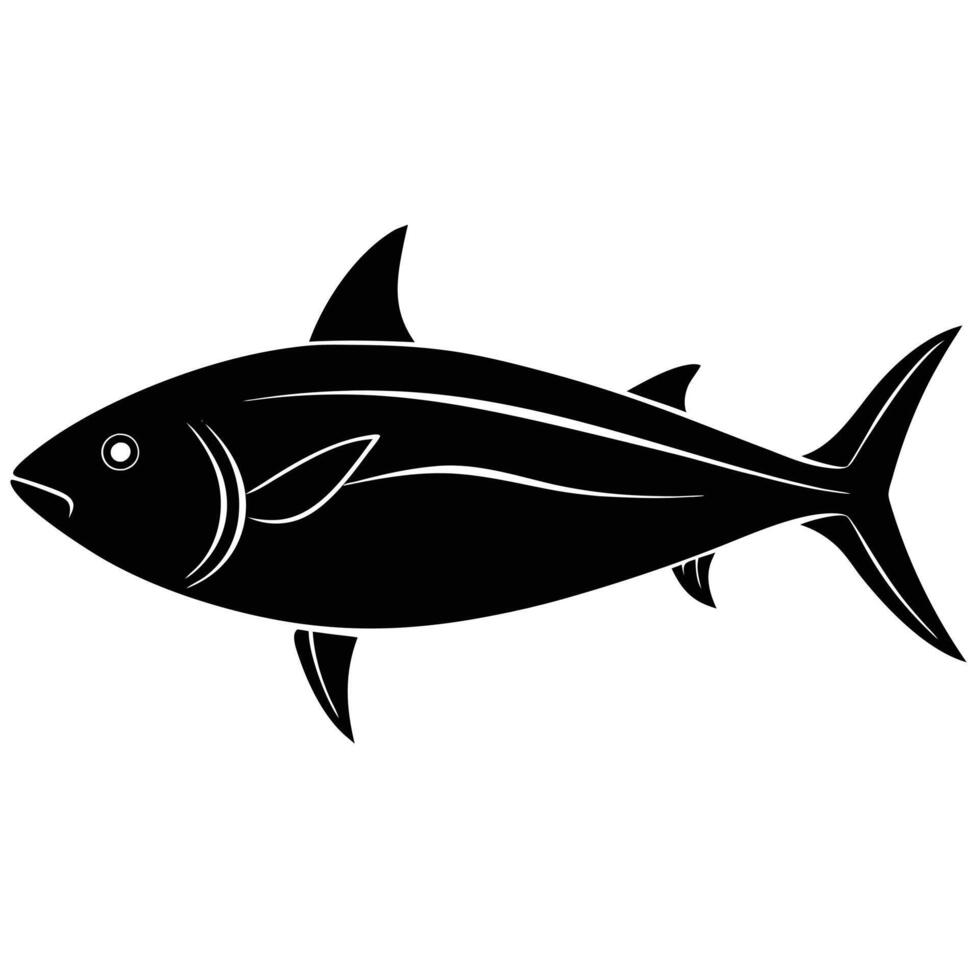 Tuna Fish Silhouette Swimming vector