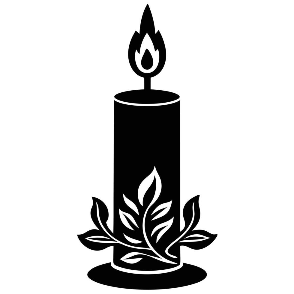 Unity Candle Silhouette on White Background vector