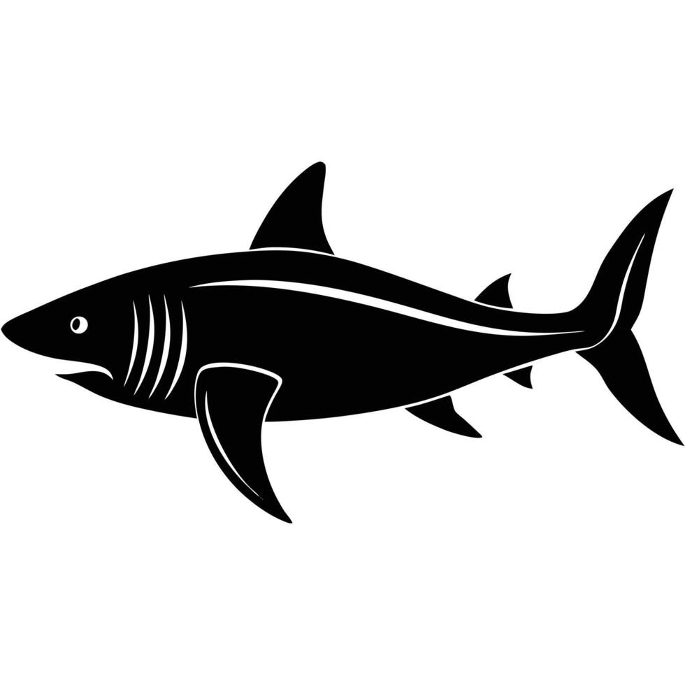 Side View Shark Silhouette vector