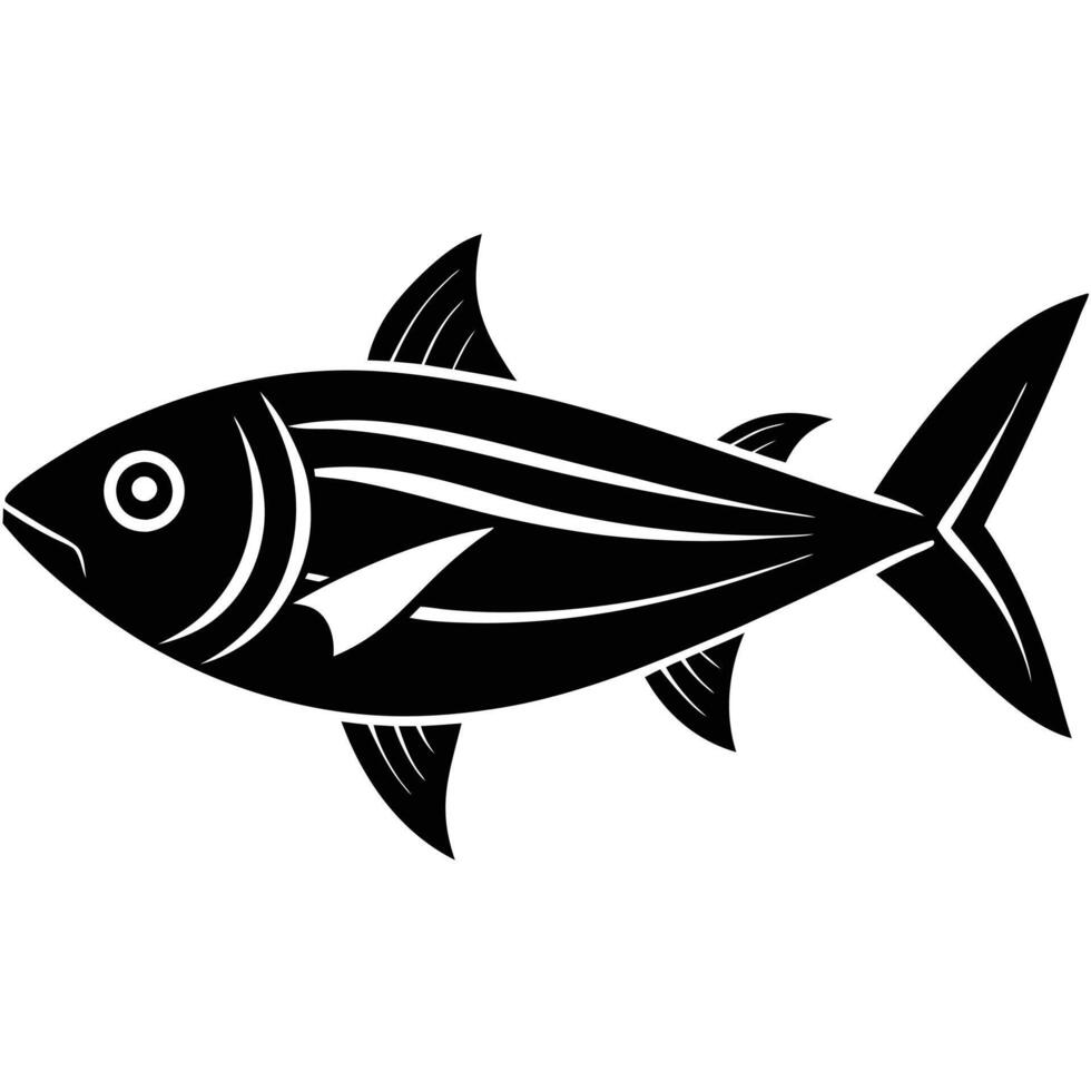 Amberjack Fish Silhouette on White Background vector