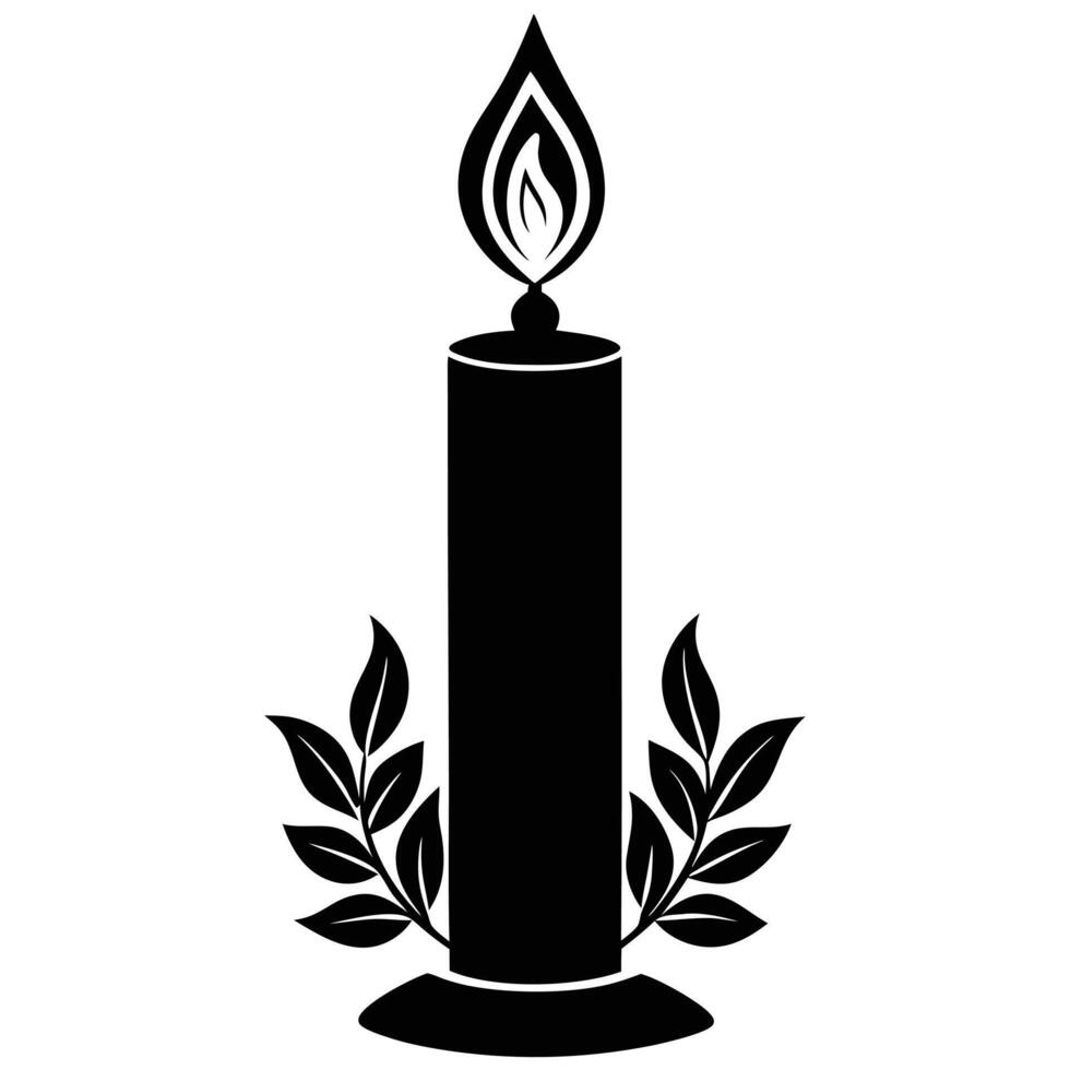 Unity Candle Silhouette on White Background vector
