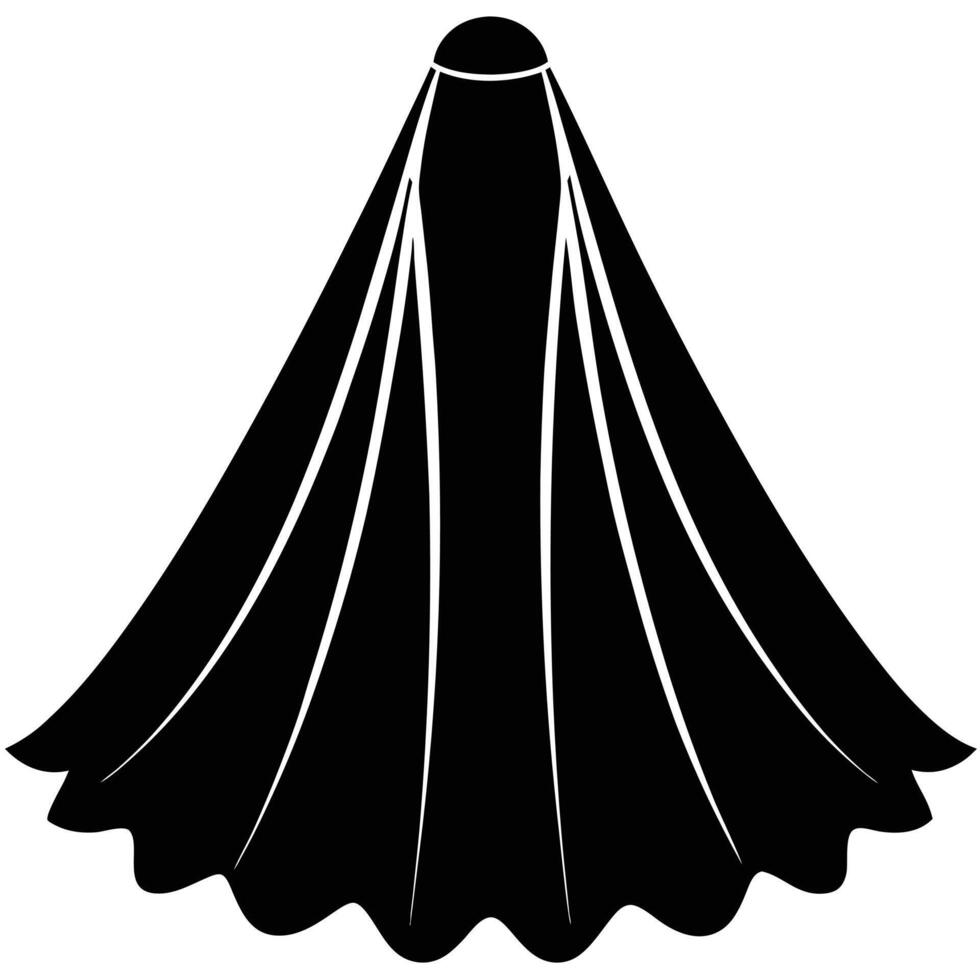 Wedding Veil Silhouette on White Background vector