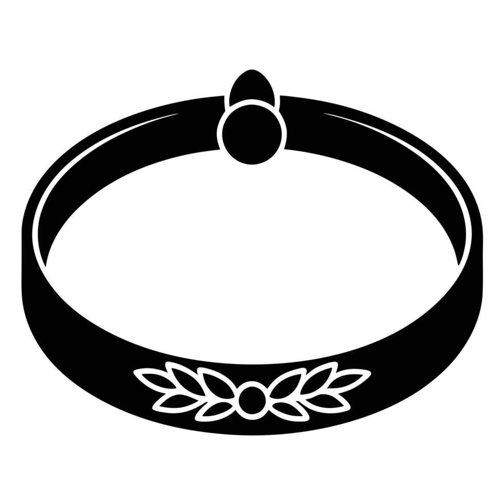 Wedding Bracelet Silhouette on White Background vector