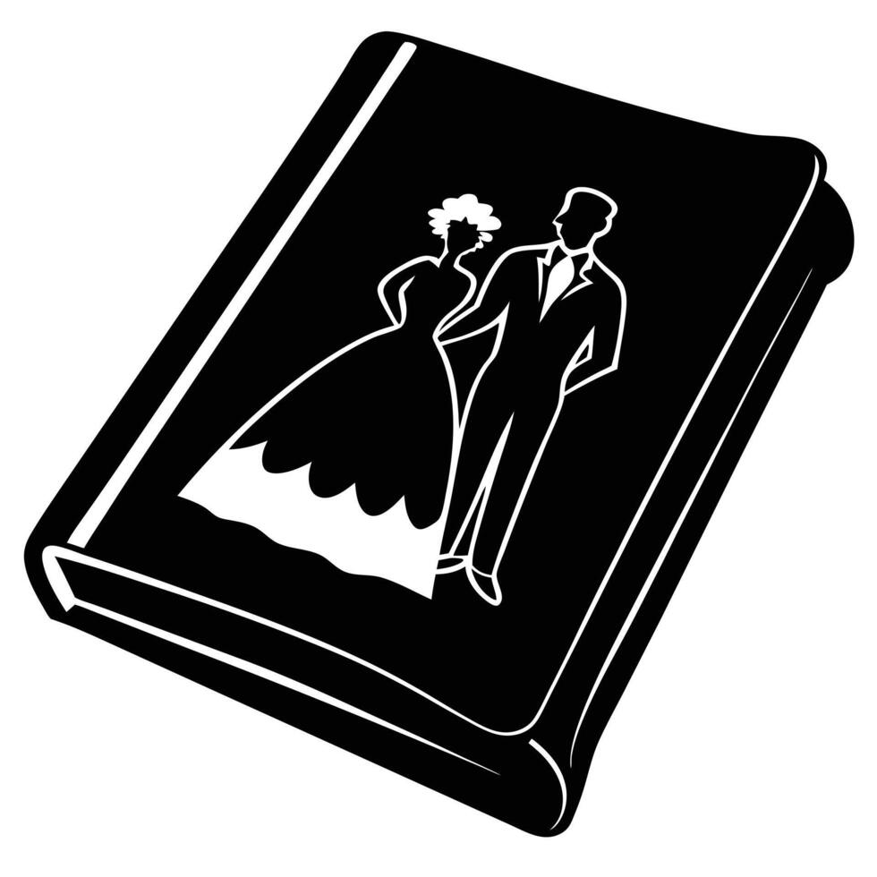 Wedding Guestbook Silhouette on White Background vector