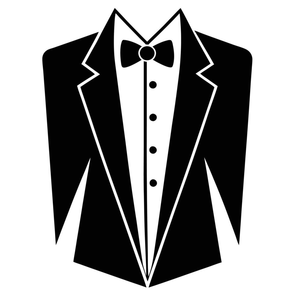 Tuxedo Silhouette on White Background vector