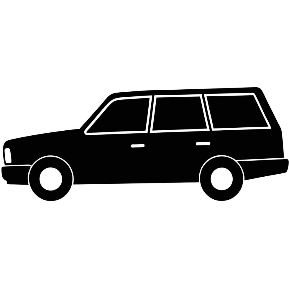 Station Wagon Bumper Silhouette on White Background vector