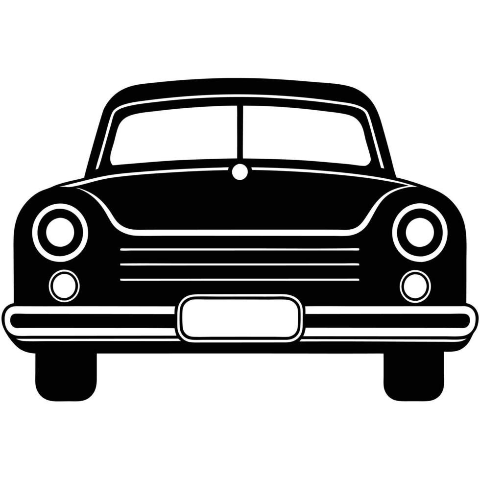 Vintage Car License Plate Silhouette on White Background vector