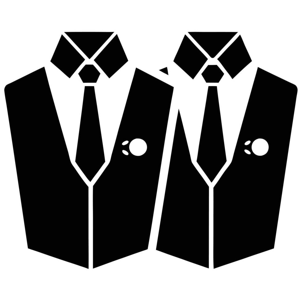 Groom's Cufflinks Silhouette Wedding on White Background vector