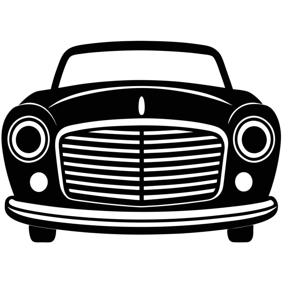 Vintage Car Grill Silhouette on White Background vector