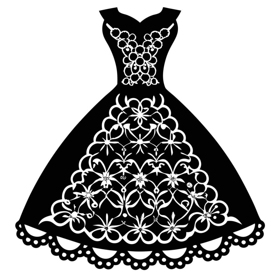 Lace Silhouette on White Background vector