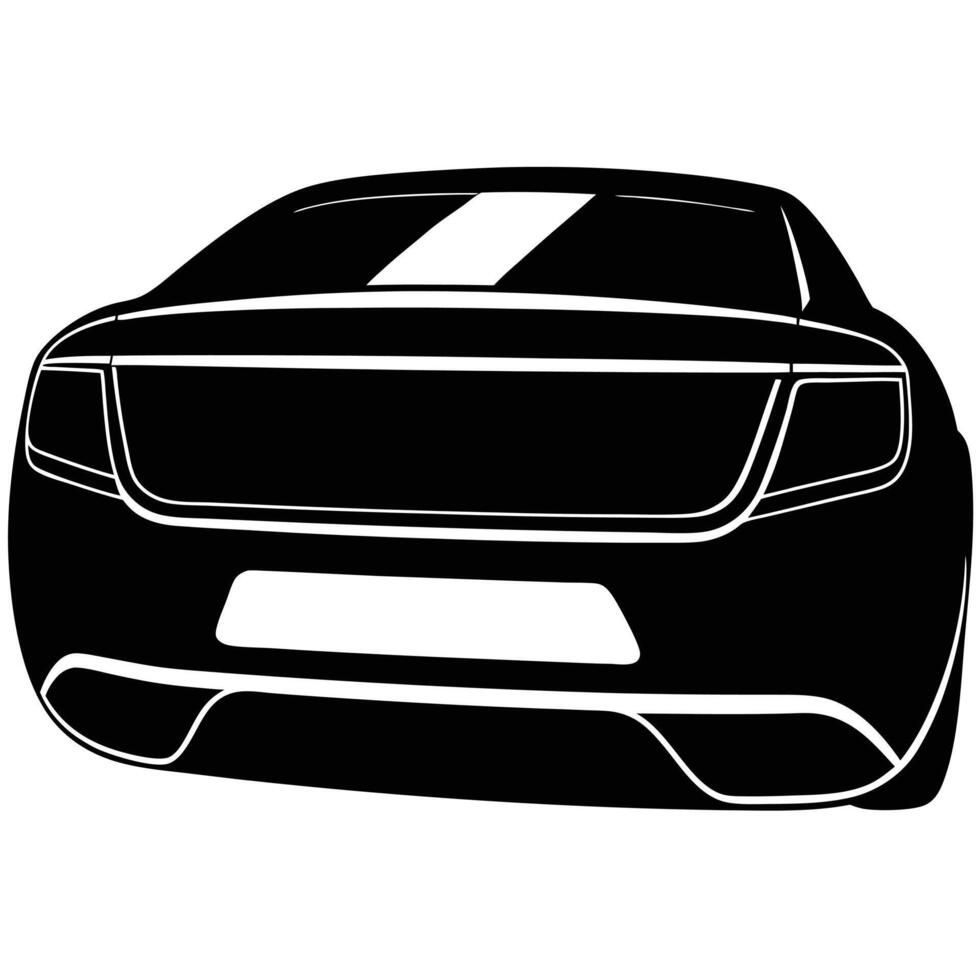 Luxury Car Tail Light Silhouette on White Background vector