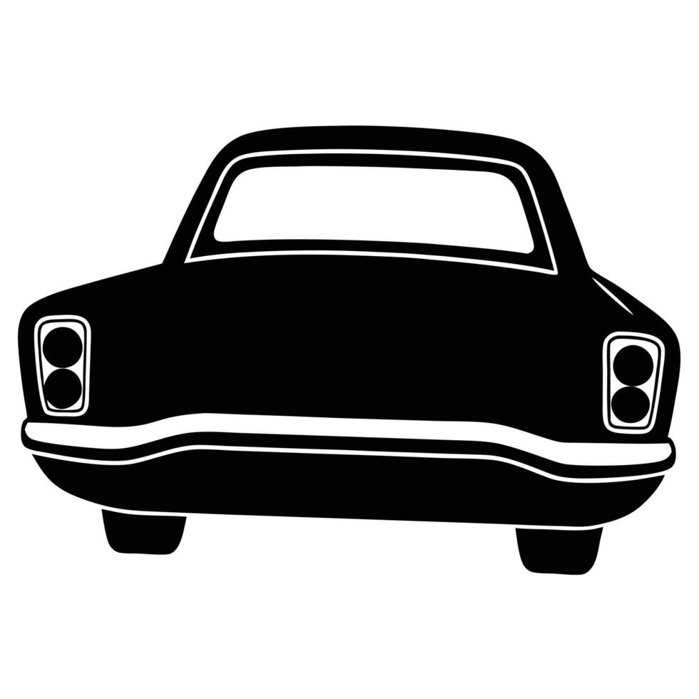 Classic Car Tail Light Silhouette on White Background vector