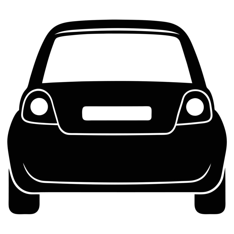 Compact Car Tail Light Silhouette on White Background vector