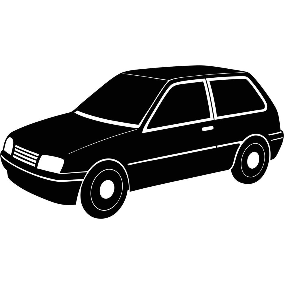 Hatchback Spoiler Silhouette on White Background vector