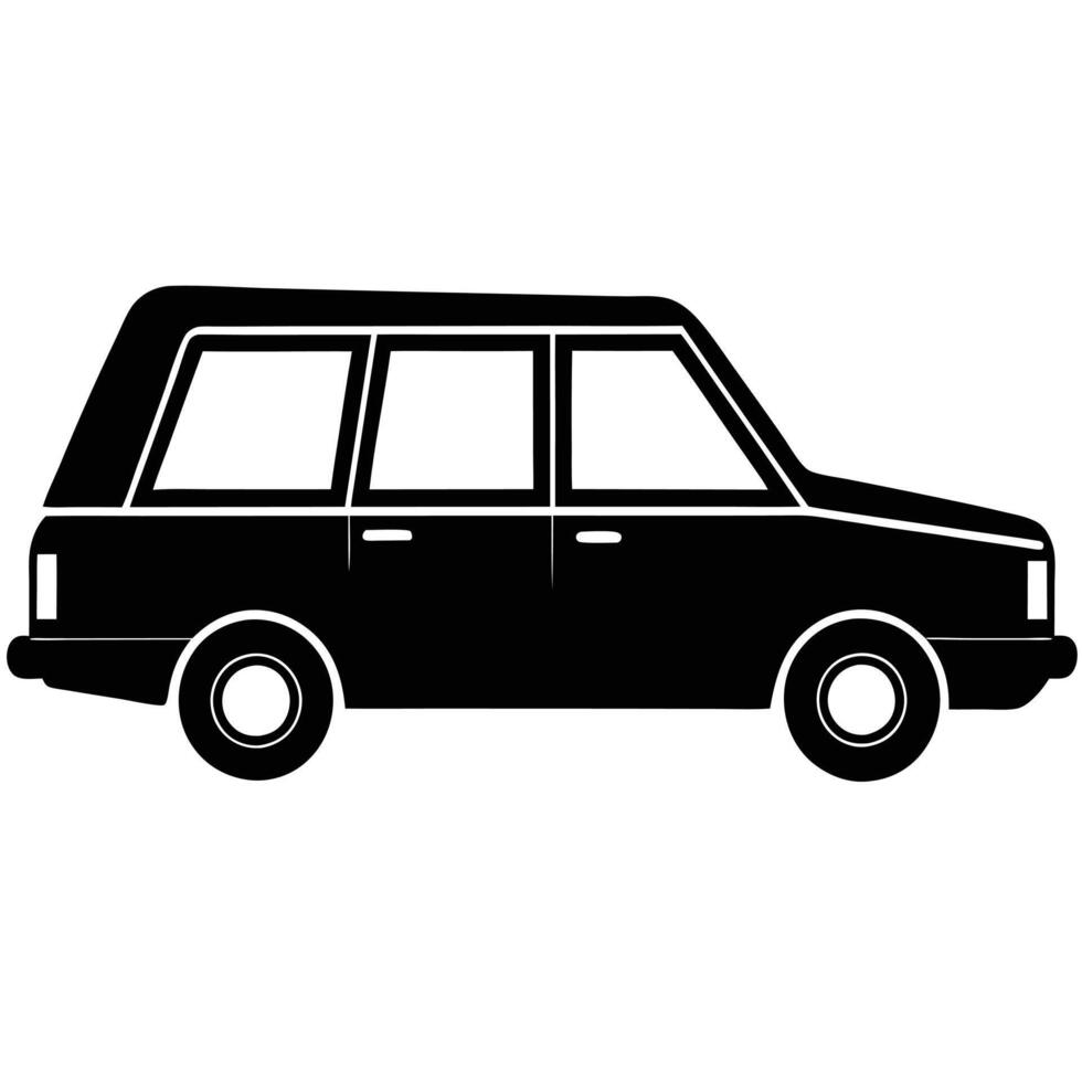 Station Wagon Door Silhouette on White Background vector