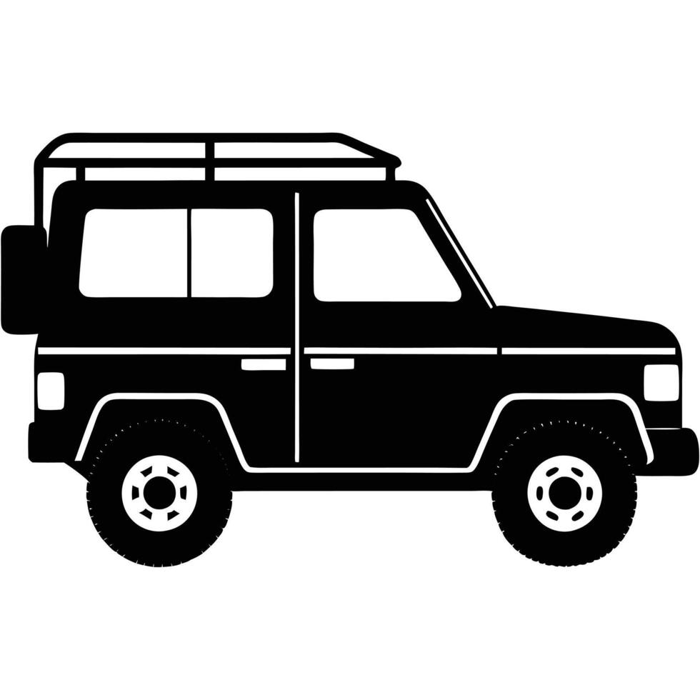 SUV Roof Rack Silhouette on White Background vector