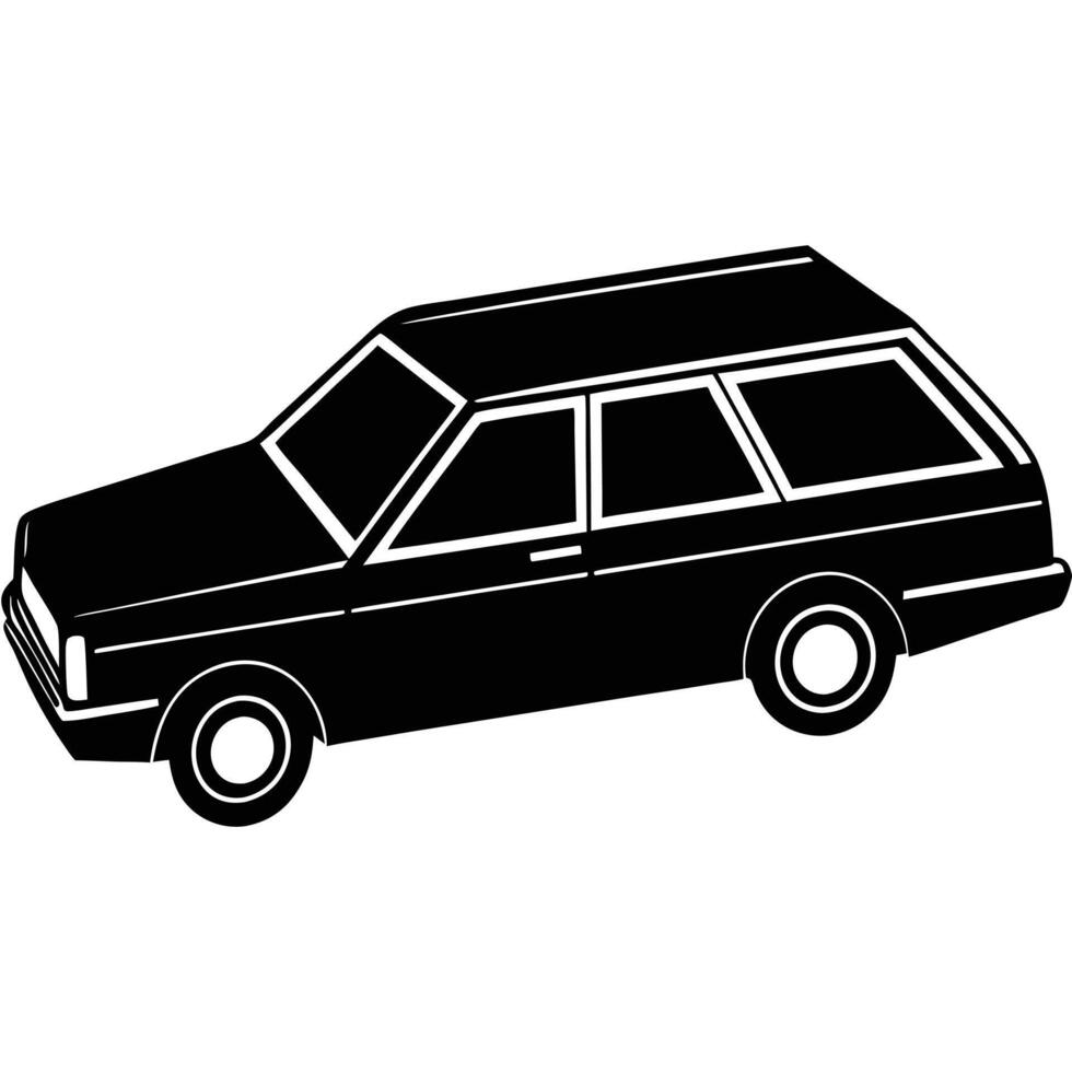 Station Wagon Roof Silhouette on White Background vector