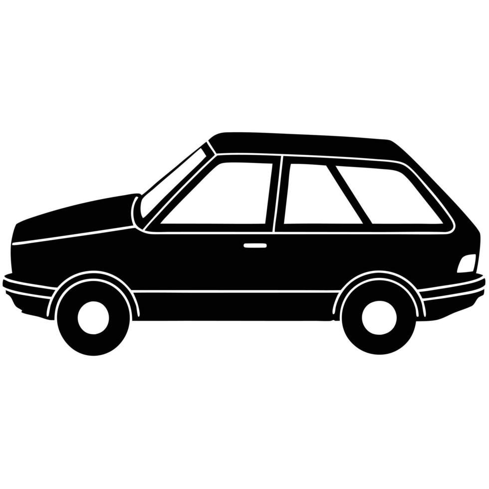 Compact Car Roof Silhouette on White Background vector