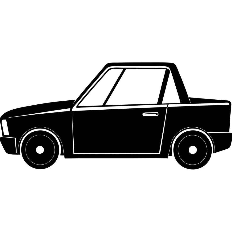 Convertible Door Silhouette on White Background vector