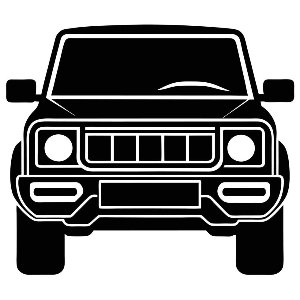 SUV Bumper Silhouette on White Background vector