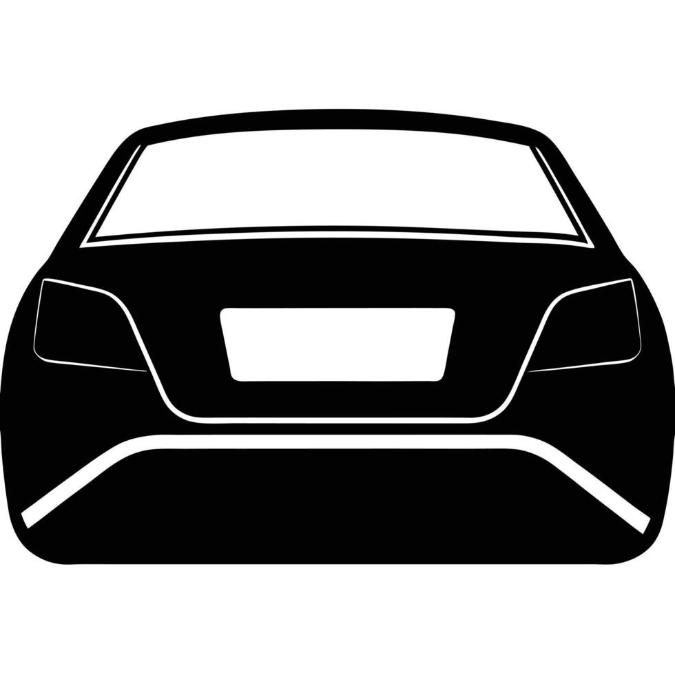Concept Car Tail Light Silhouette on White Background vector