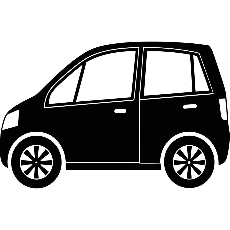 Hatchback Door Silhouette on White Background vector