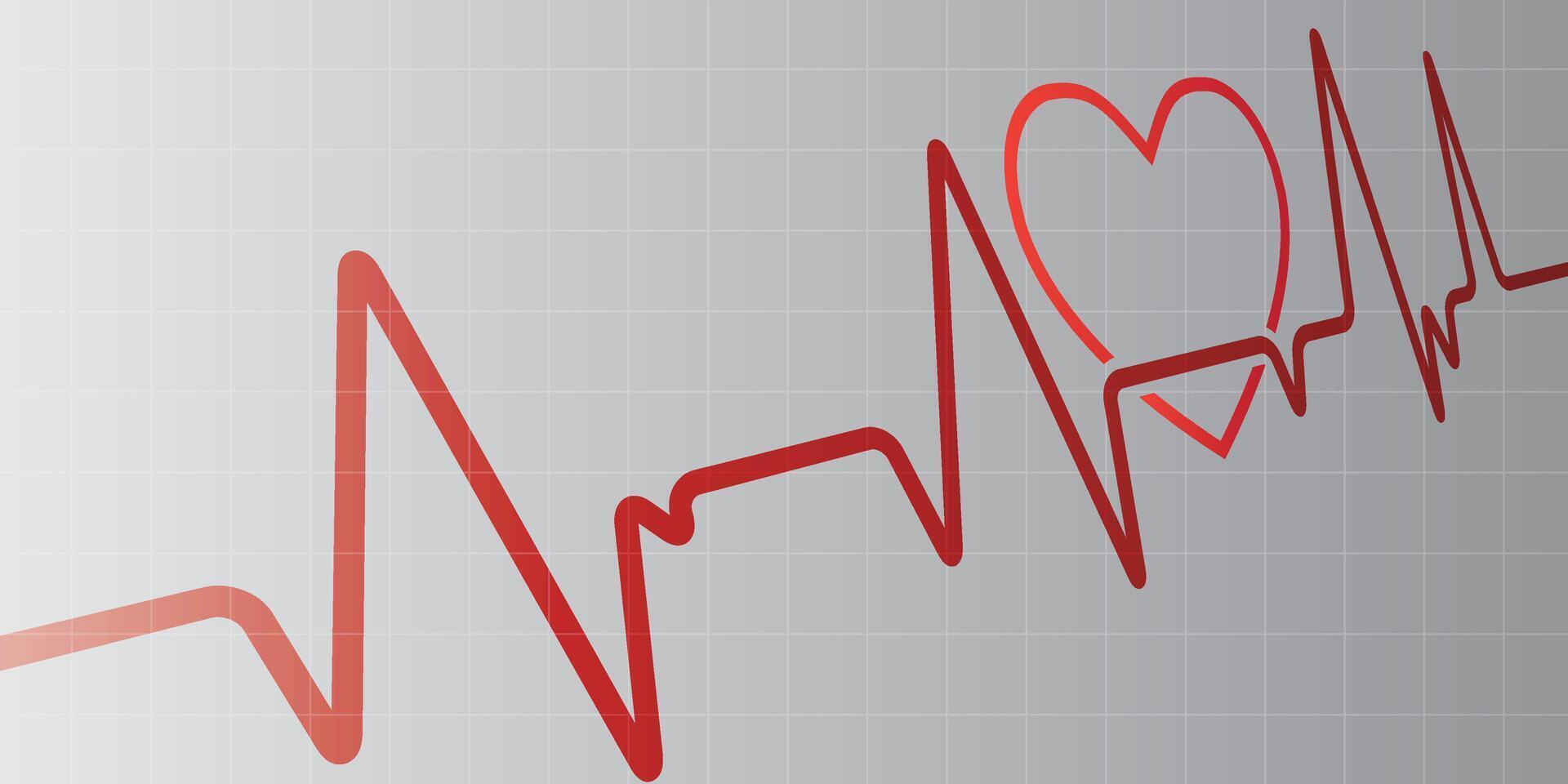 Heartbeats image background design with heart icon vector