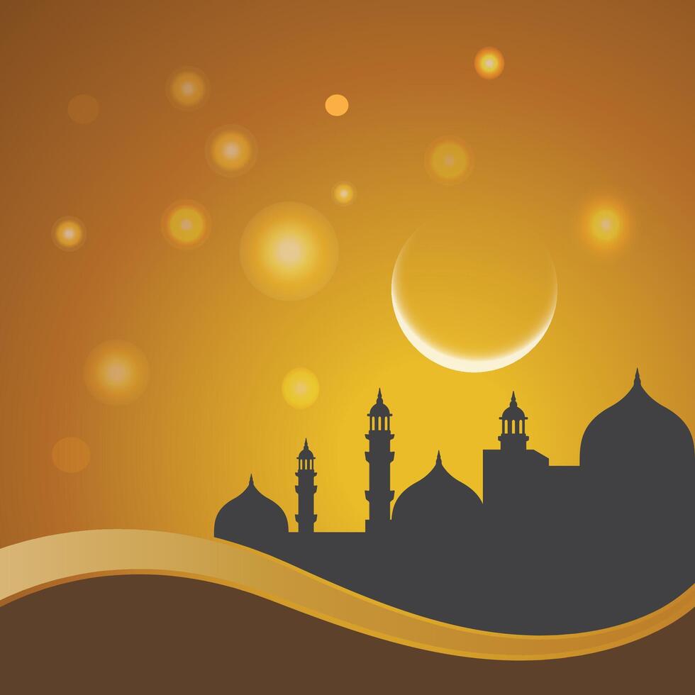 Islamic background design with mosque vector