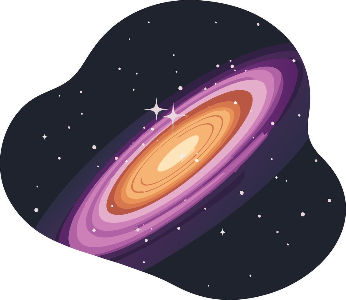 Colorful Spiral Galaxy Art with Stars in Space vector