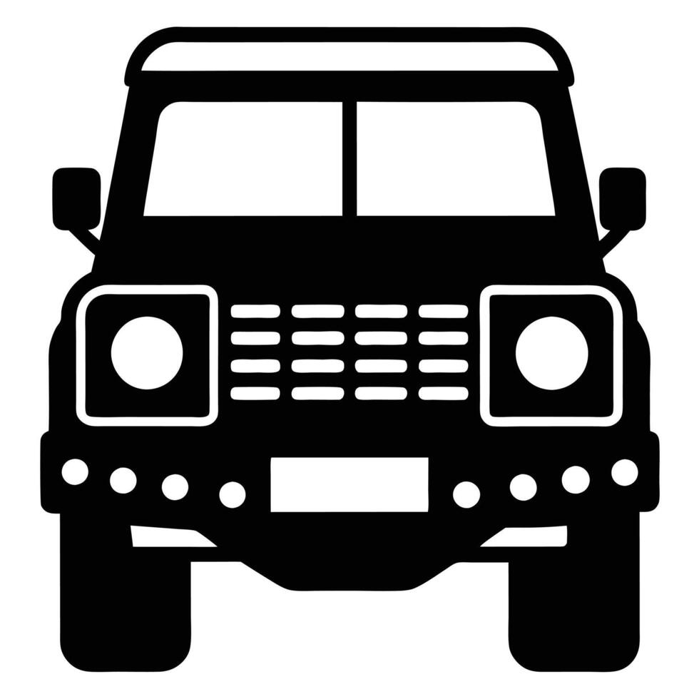 Off-Road Vehicle Tail Light Silhouette on White Background vector