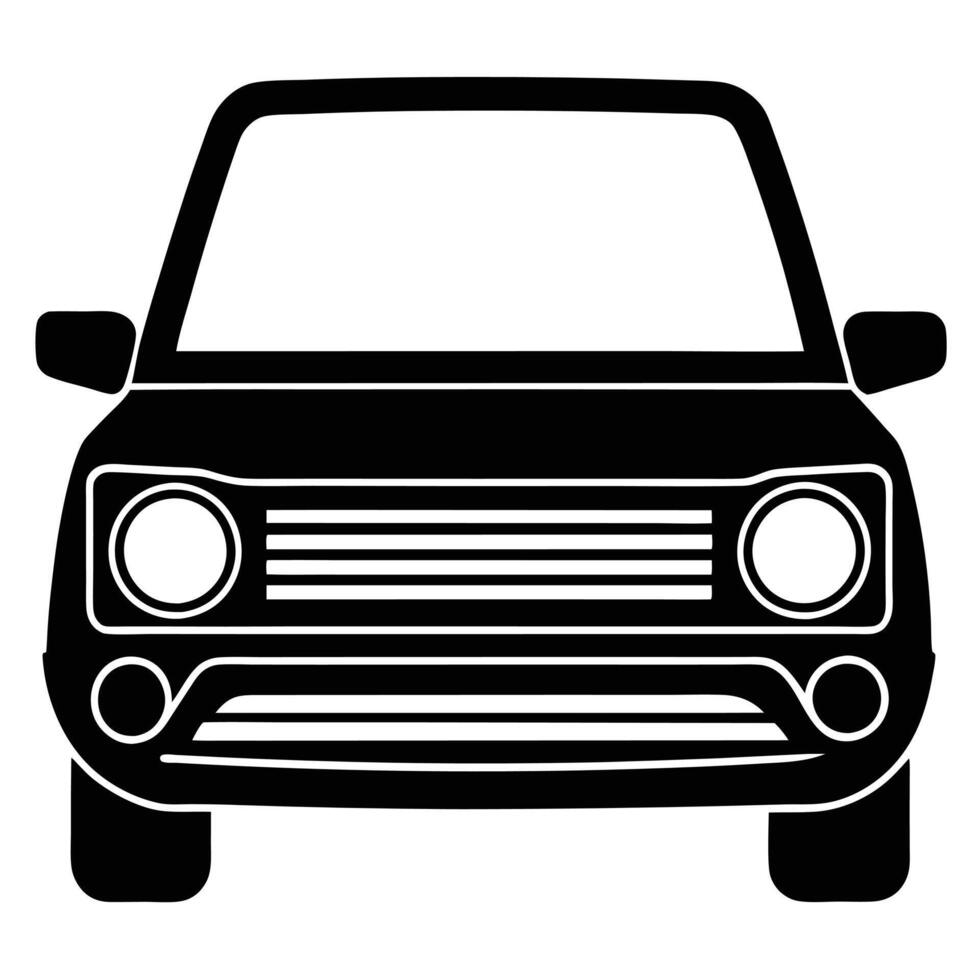 Hatchback Grill Silhouette on White Background vector