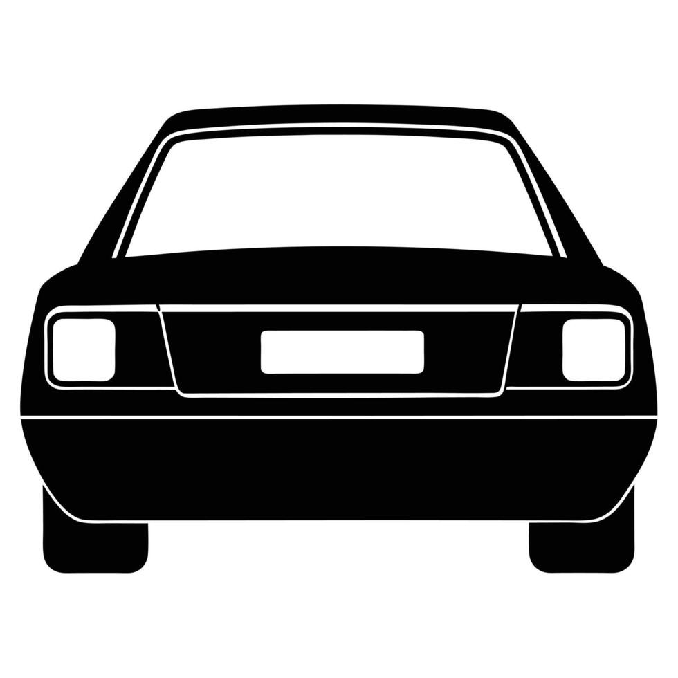 Sedan Tail Light Silhouette on White Background vector