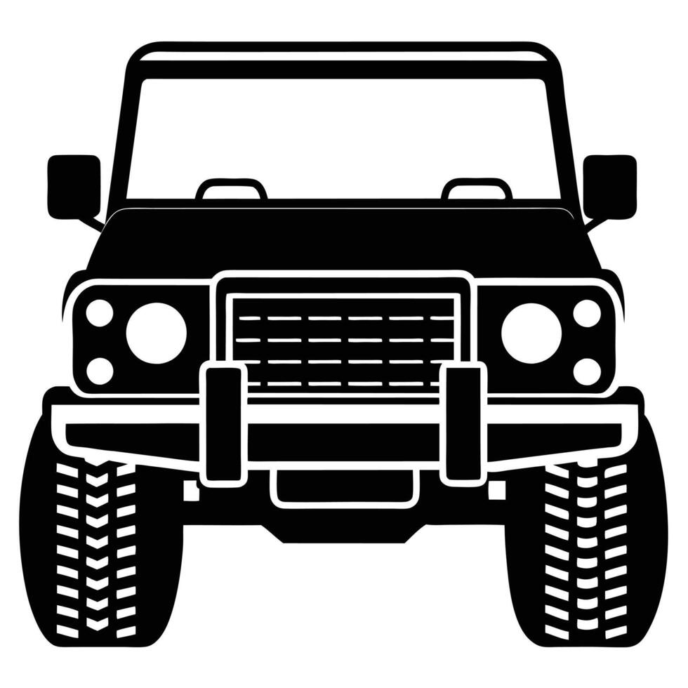 Off-Road Vehicle Bumper Silhouette on White Background vector