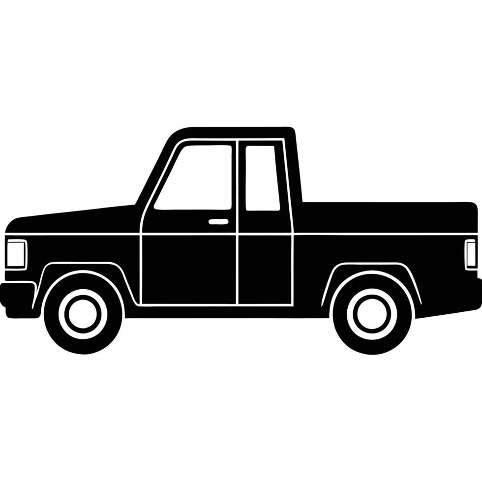 Pickup Truck Door Silhouette on White Background vector