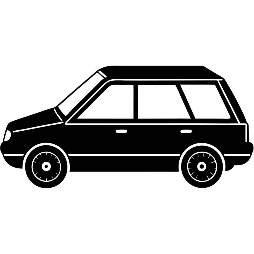 Hatchback Roof Silhouette on White Background vector