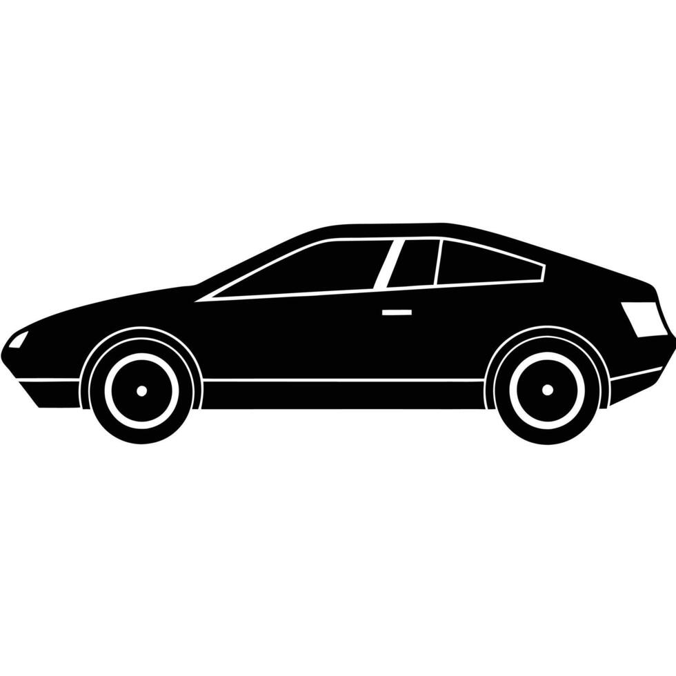Concept Car Side View Silhouette on White Background vector
