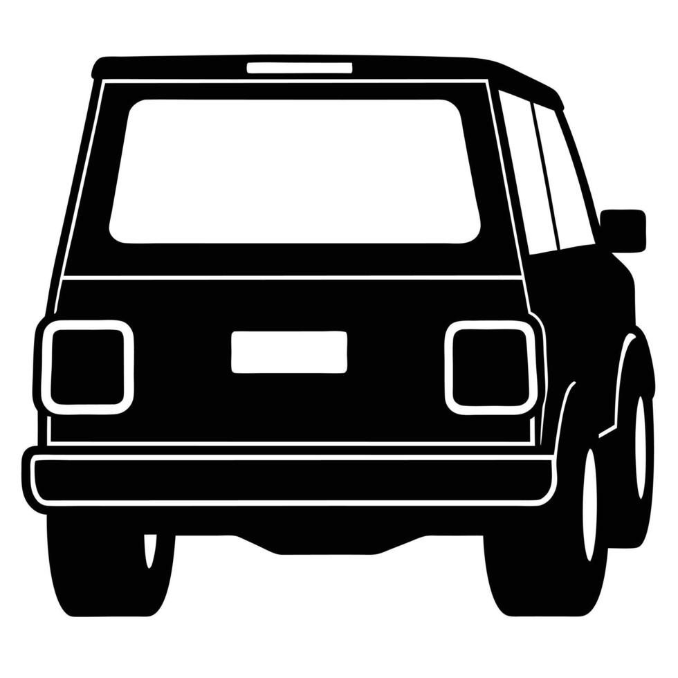 SUV Tail Light Silhouette on White Background vector