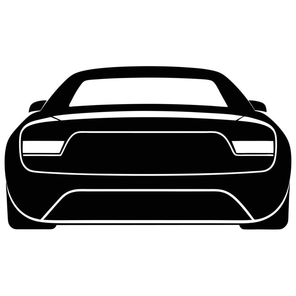 Sports Car Tail Light Silhouette on White Background vector