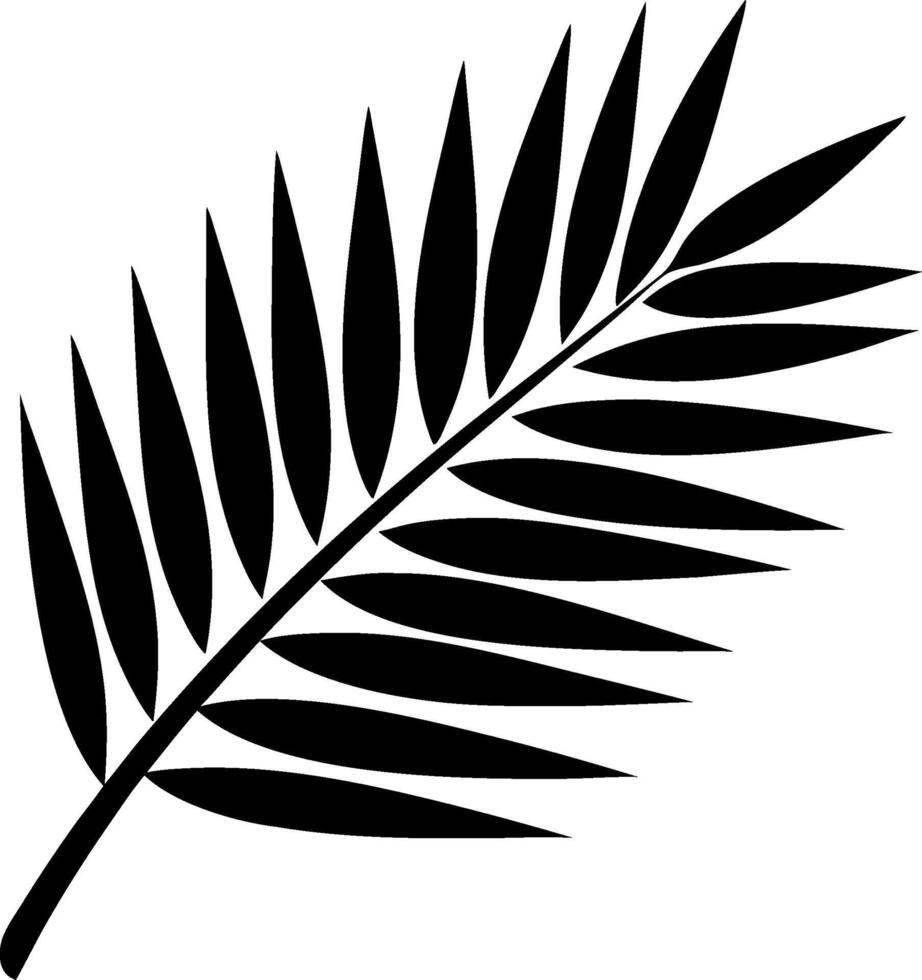 Black Silhouette Palm Leaf Botanical Art for Nature Themed Designs and Decor vector