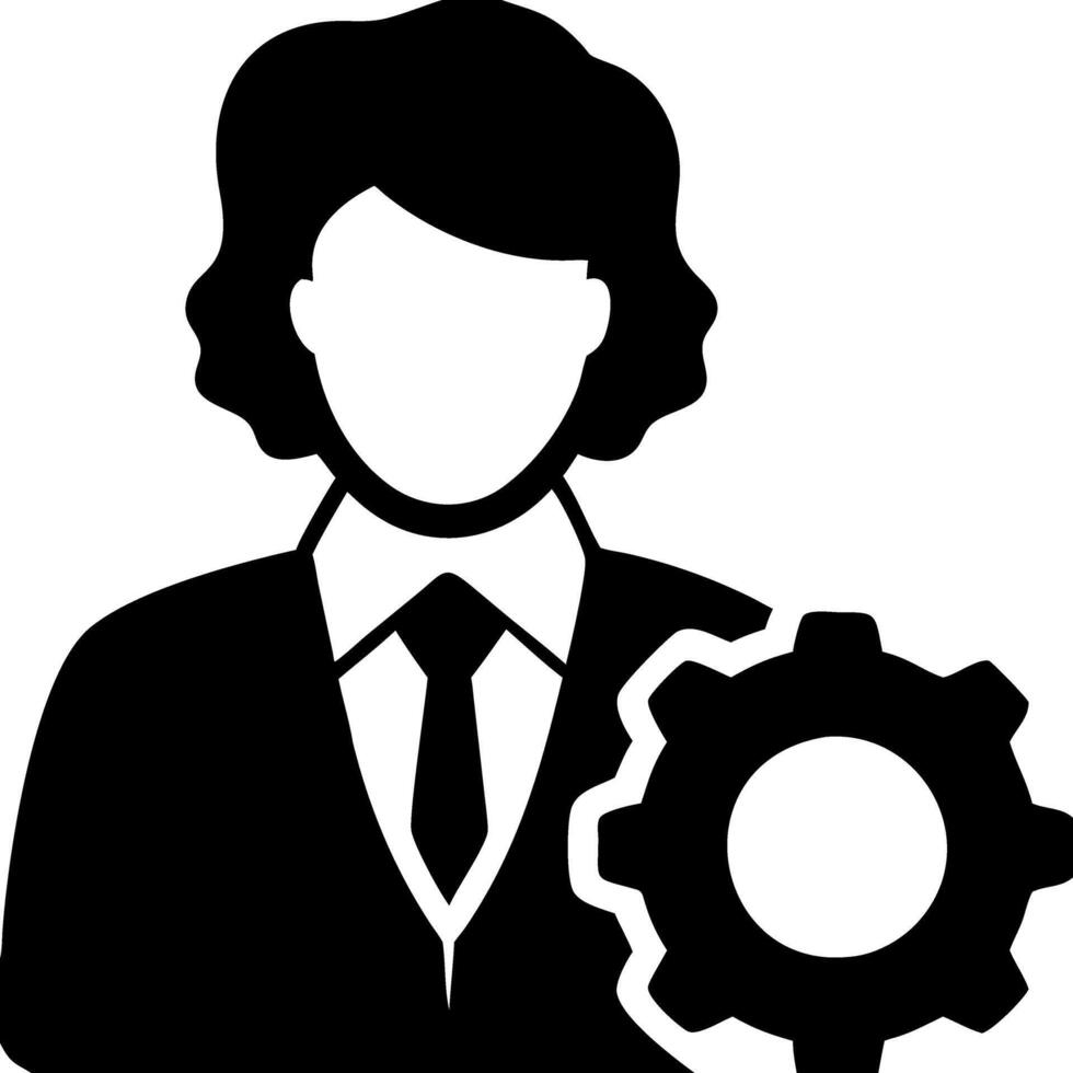 Business Professional with Gear Symbolizing Engineering and Management Skills vector