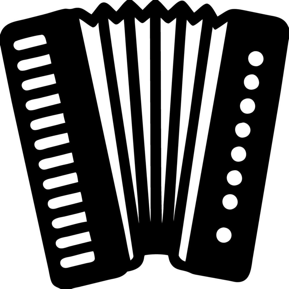 Accordion Silhouette Musical Instrument for Graphic Design and Education vector